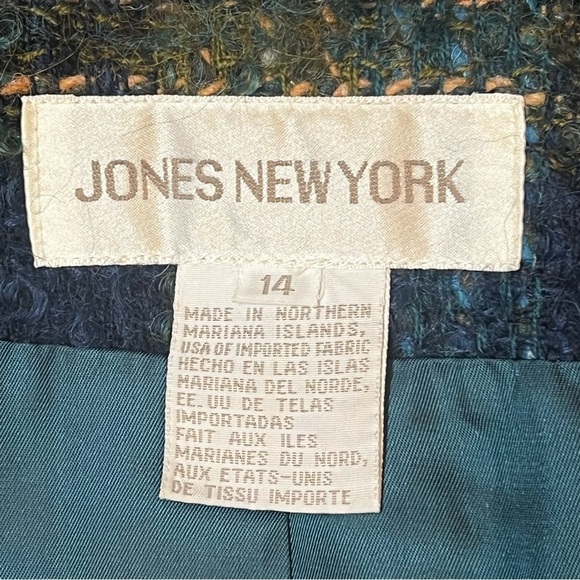 Jones New York Wool Mohair Full Zip Plaid Jacket Sz 14 EUC - Picture 11 of 12